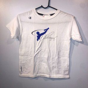 Champion Alex Rodriguez Small Short Sleeve Cropped Shirt Vapor Cotton White